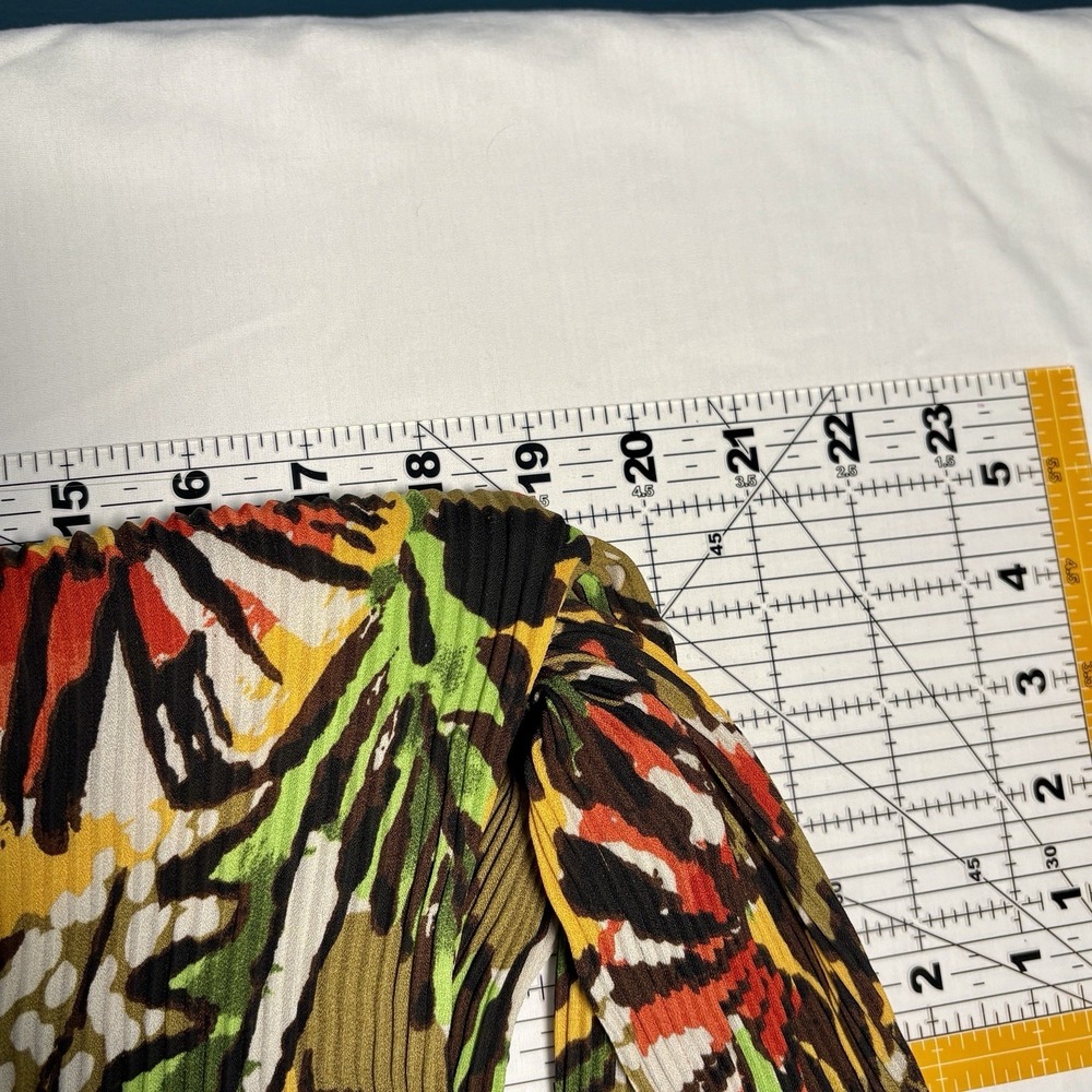 Signature Larry Levine Womens Button Up Top Size‎ L Botanical Artsy Earthy - Picture 4 of 7
